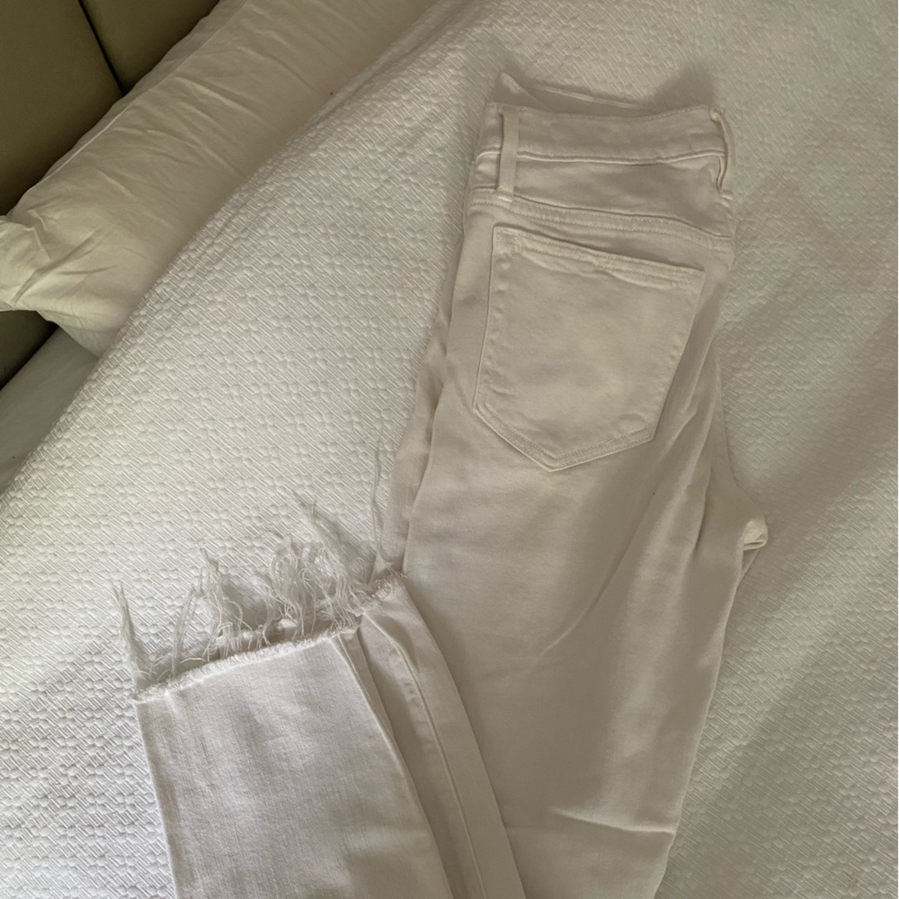 Frame Denim white ripped jeans